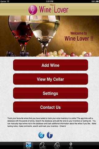 Android application Wine Lover screenshort