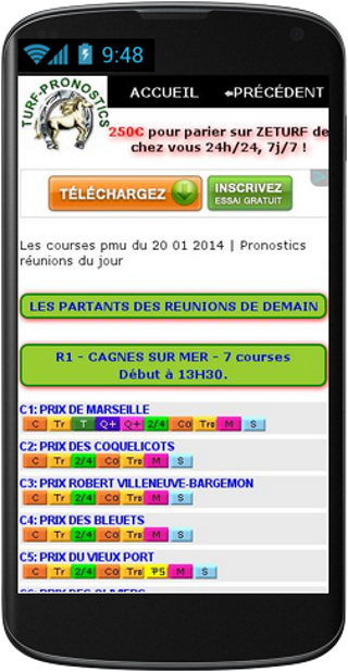 Turf-pronostics - resultat pmu Screen 3