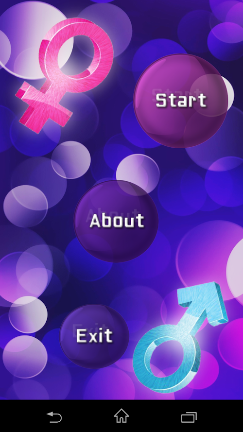 Android application Gender Prediction Matrix (GPM) screenshort