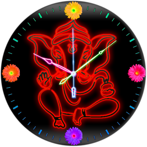 Neon Ganesh Clock LOGO-APP點子