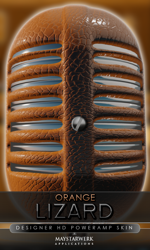 Android application Poweramp skin orange lizard screenshort