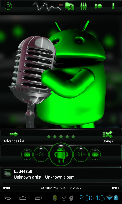 poweramp skin android green Screen 2