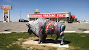Painted Bison Statue