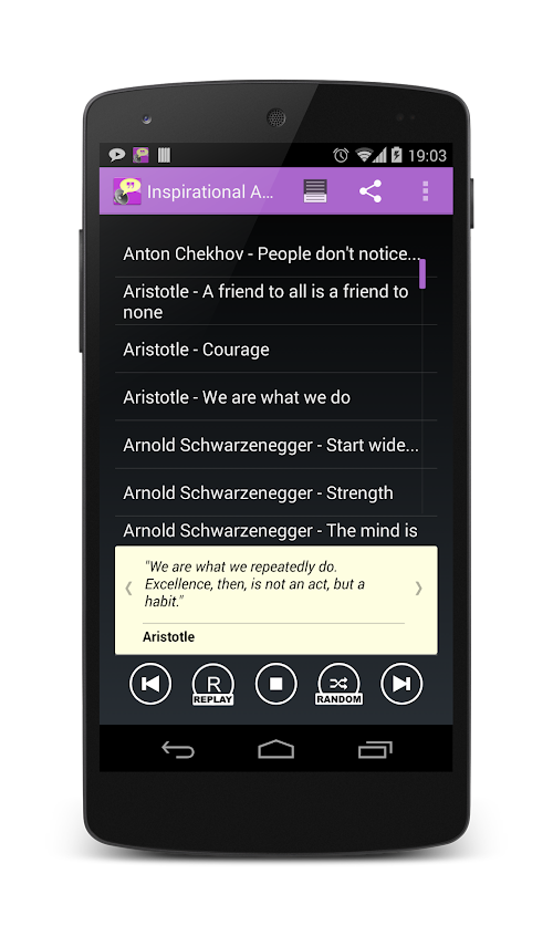 Android application Inspirational Audio Quotes screenshort