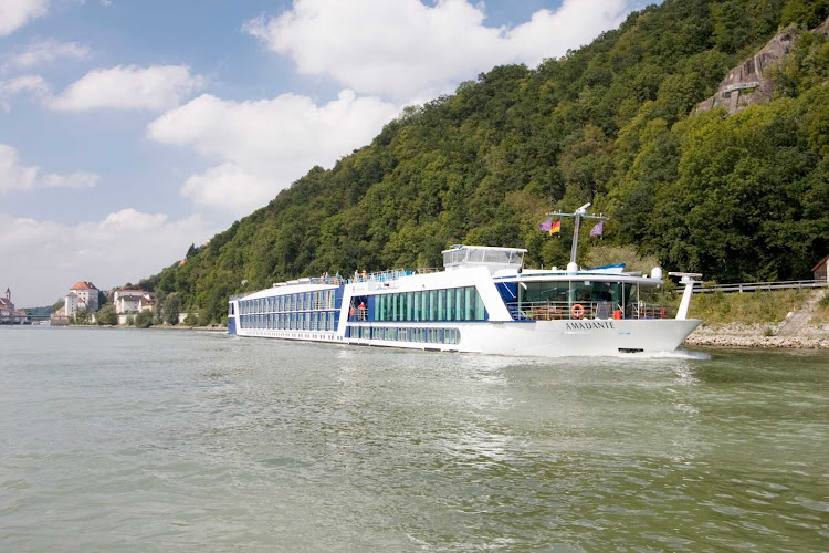 Guests will enjoy a sunny day of sightseeing from the top deck of AmaDante as they sail Europe's waterways. The ship  features spacious staterooms, most with French balconies, Internet/wi-fi and guided bicycle tours at stops along the river.