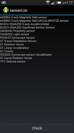 Sensor List