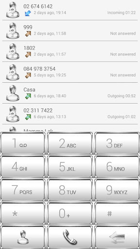 Dialer FrameSilverWhite Skin