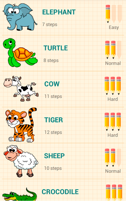 Android application How to Draw Animals screenshort