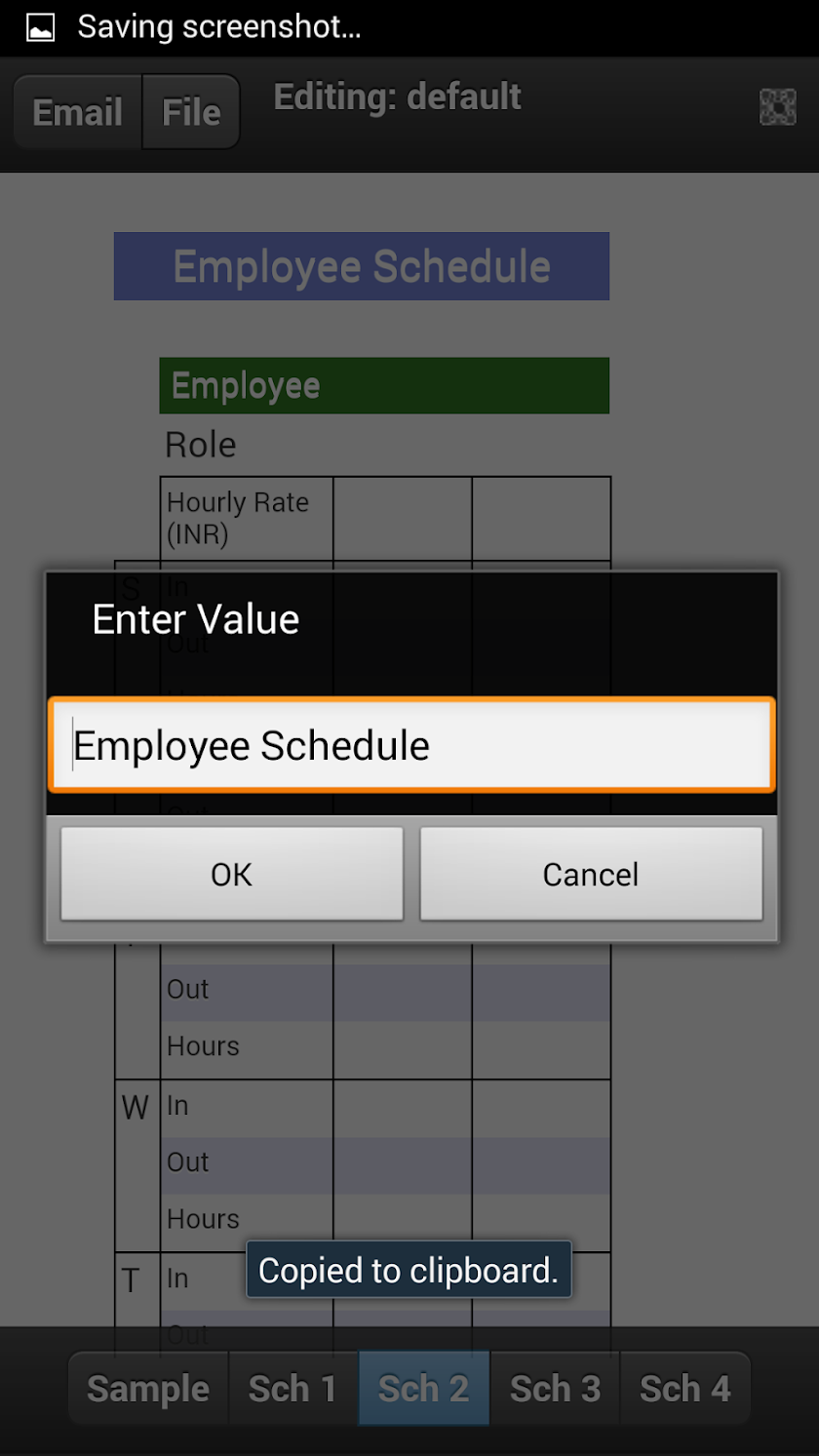 Employees Schedule Screen 3