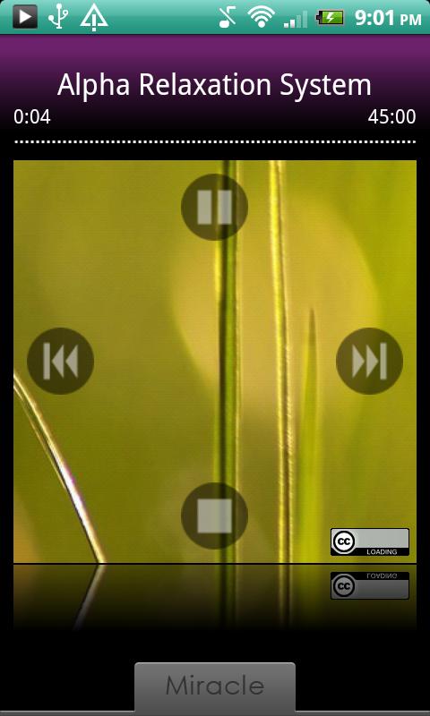 Android application Alpha Relaxation System screenshort