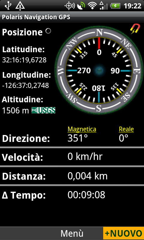 Screenshot dell'applicazione Android Polaris Navigation GPS