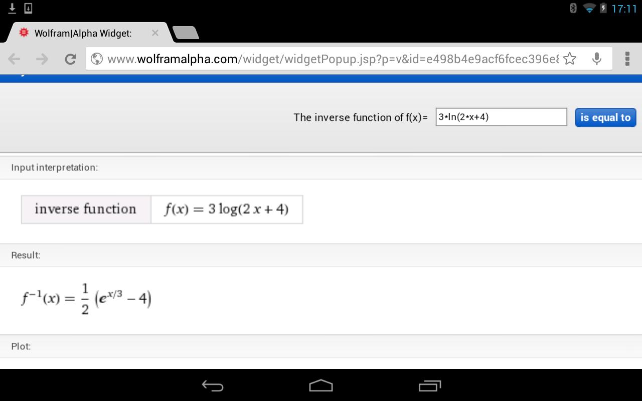 Inverse Function Calculator - Math101 - Wolfram Alpha