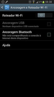 Android application Tethering shortcut screenshot