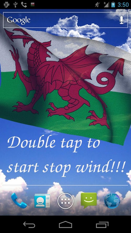 Android application 3D Welsh Flag + screenshort