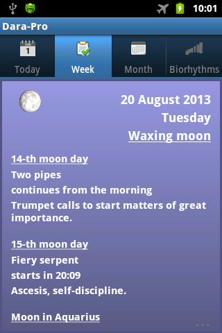 Android application Lunar calendar Dara-Pro screenshort