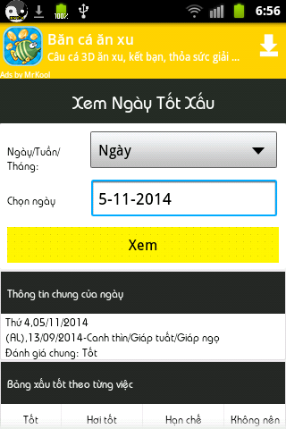 Xem ngày tốt xấu full