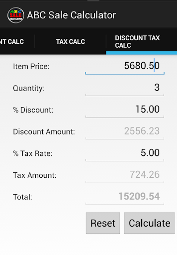 ABC Sale Calculator