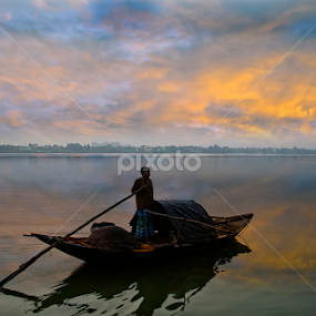 A Golden Dawn by Chiradeep Mukhopadhyay - Landscapes Waterscapes