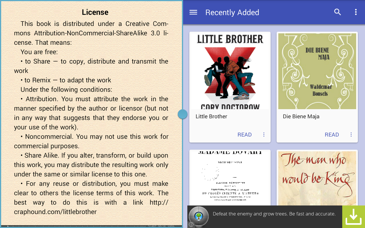    FBReader Bookshelf- screenshot  