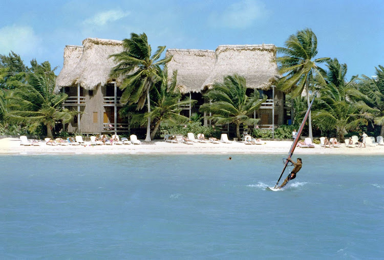 Sailboarding on Ambergris Caye, Belize.