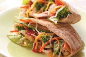 Veggie Chicken Pitas