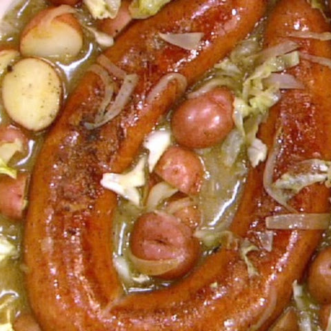 Kielbasa with Smothered Cabbage and Mashed Potatoes recipe