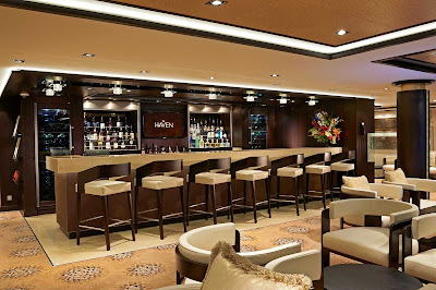 Guests who stay in Haven suites aboard Norwegian Getaway have access to the Haven Lounge with its modern interiors and light fare.