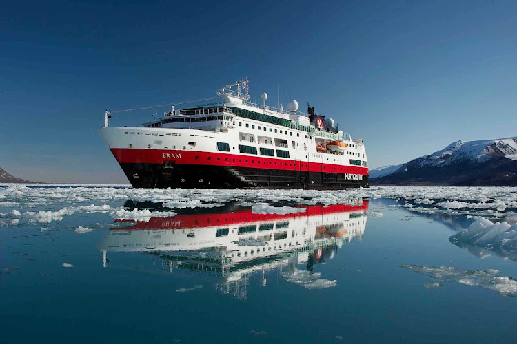Discover the Monacobreen glacier as you travel the Svalbard Islands on board Hurtigruten's expedition ship the Fram.