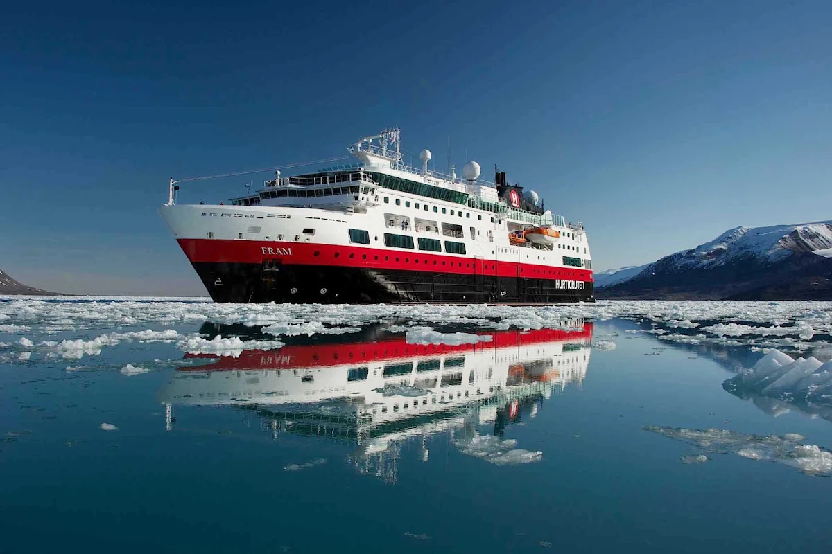 Hurtigruten-Fram-in-Svalbard-Islands - Discover the Monacobreen glacier as you travel the Svalbard Islands on board Hurtigruten's expedition ship the Fram.