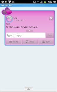 Free Download GO SMS - Hearts Fancy Purple APK