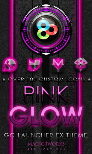 GO Launcher Theme Pink Glow