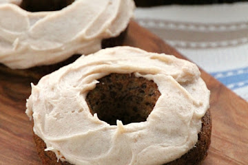 Cinnamon Frosted Cream Cheese Banana Donuts