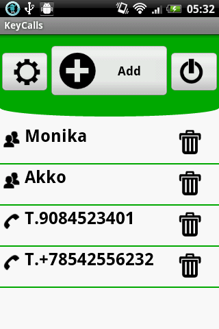 KeyCalls Screen 1