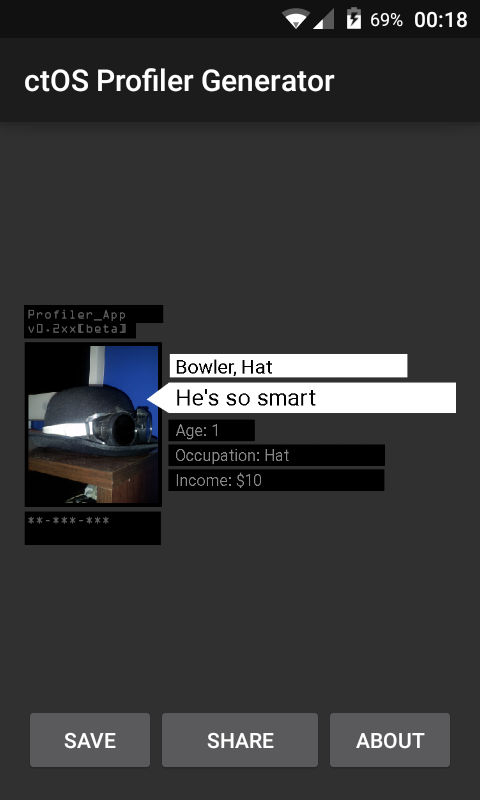 ctOS Profiler Generator Screen 2