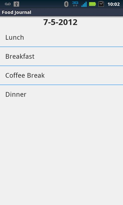 Food Journal Screen 3