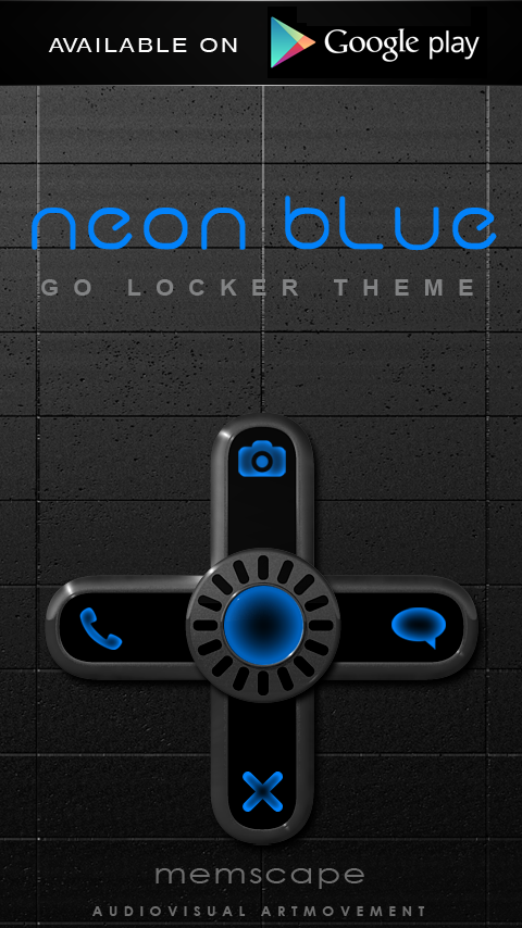 Next Launcher Theme Neon Blue - screenshot