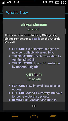 ChargeBar MIUI Battery Bar version chrysanthemum