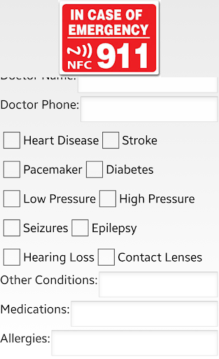 In Case Of Emergency - NFC 911