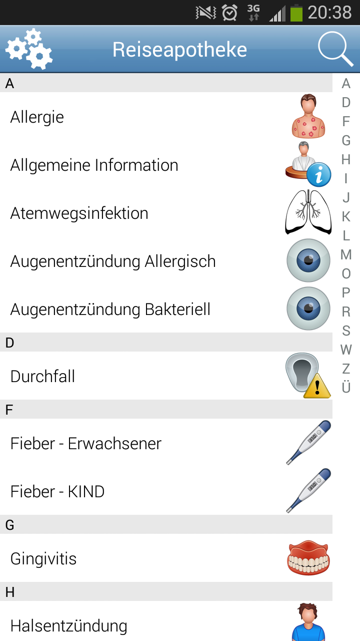 Reiseapotheke Screen 1