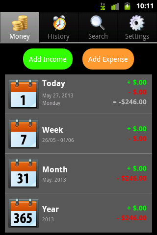 Money Manager Screen 1