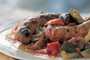 Sausages with Ratatouille