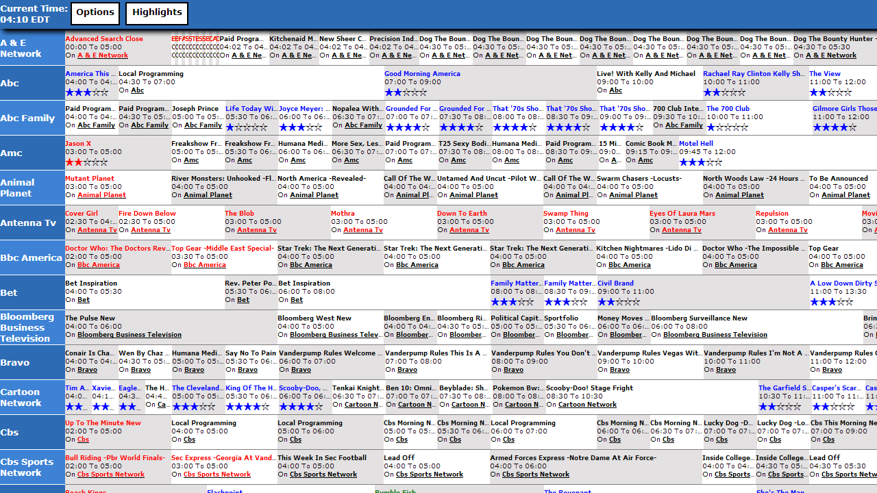 Direct tv program guide