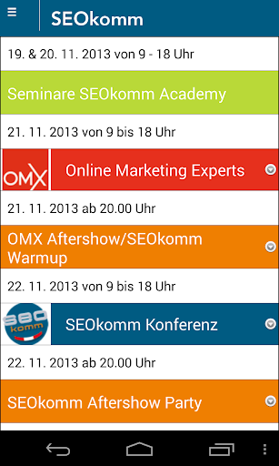 SEOkomm OMX Konferenz Programm