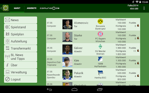 Comunio Screenshot