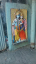 Lord Krishna Statue in Wall