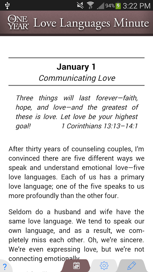 Android application One Year® Love Language Devo screenshort