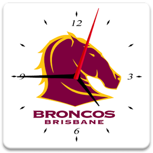 Brisbane Broncos Analog Clock logo