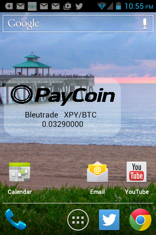 PayCoin XPY Markets Widget Screen 2