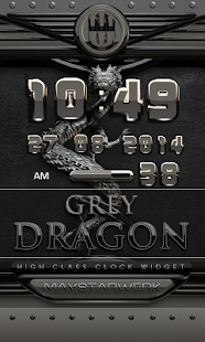 dragon digital clock grey - náhled