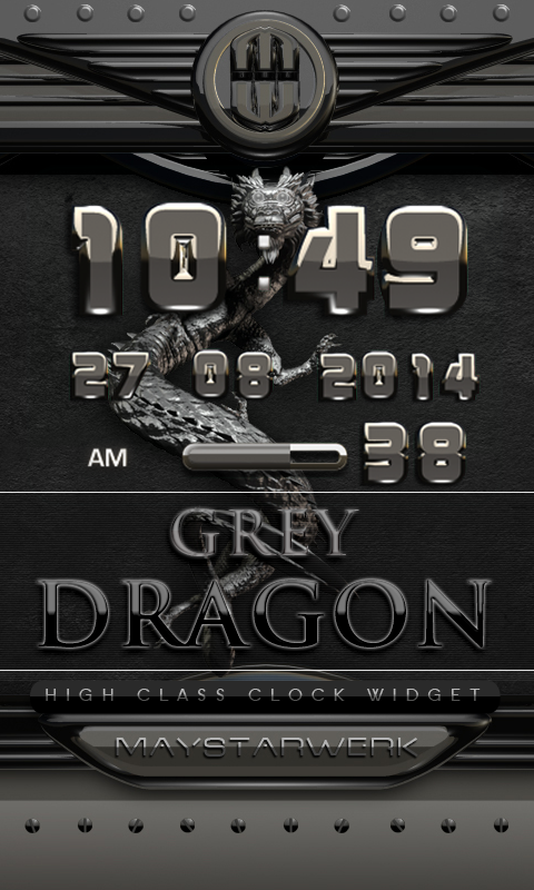 Android application dragon digital clock grey screenshort
